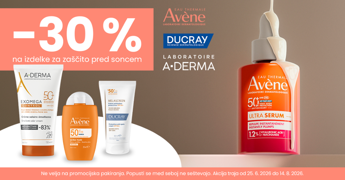 Sončna linija Avene, Ducray, A-Derma -30 %